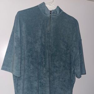 ASOS Oversized Terry Half Zip Shirt